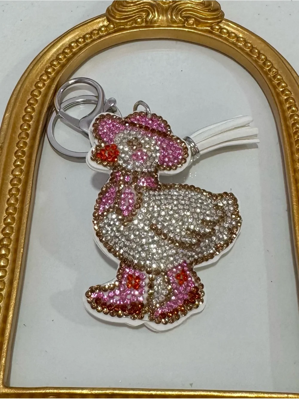 New Crystal Duck Keychain Bag Charm